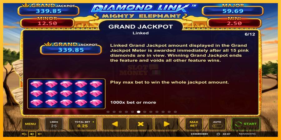 Diamond Link: Mighty Elephant máquina de juego por dinero, imagen 4