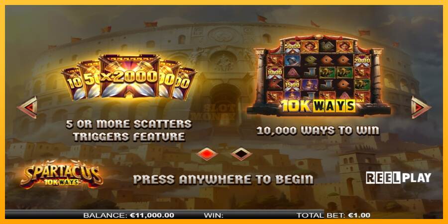 Spartacus 10K Ways máquina de juego por dinero, imagen 1