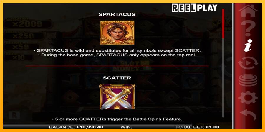 Spartacus 10K Ways máquina de juego por dinero, imagen 4