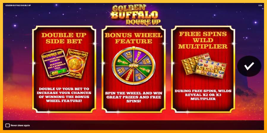 Golden Buffalo Double Up máquina de juego por dinero, imagen 1