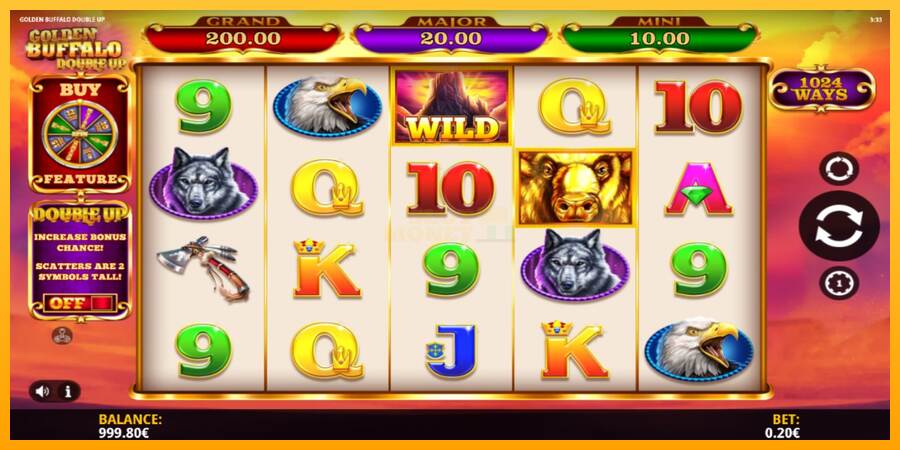 Golden Buffalo Double Up máquina de juego por dinero, imagen 2