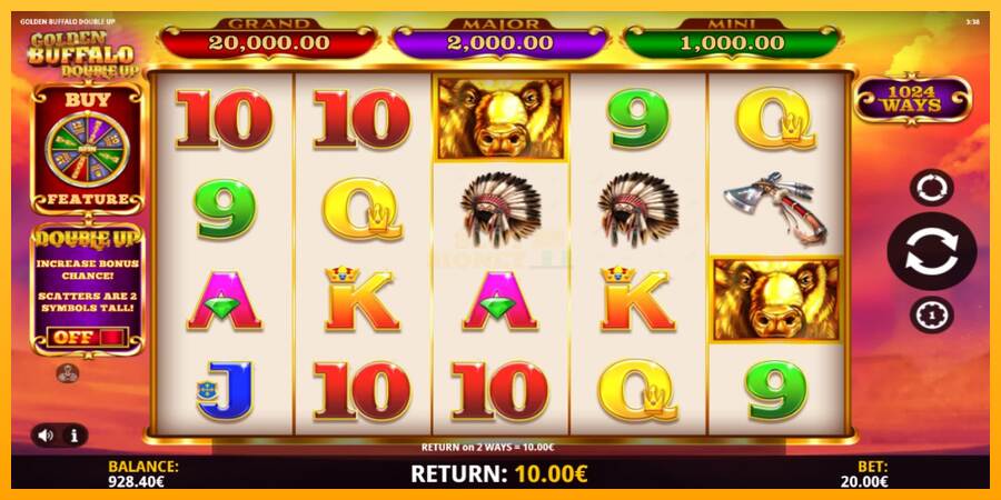 Golden Buffalo Double Up máquina de juego por dinero, imagen 3