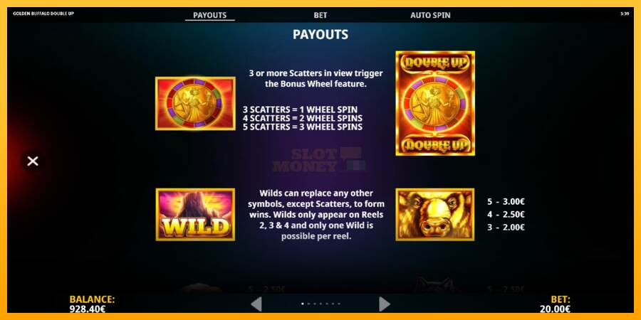 Golden Buffalo Double Up máquina de juego por dinero, imagen 4