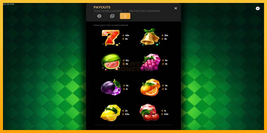 256 Frutas Grandes máquina de juego por dinero, imagen 6