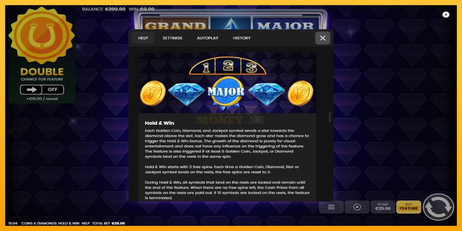 Coins & Diamonds: Hold and Win máquina de juego por dinero, imagen 6