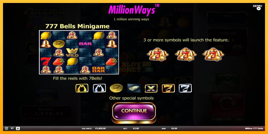 Million 777 Bells máquina de juego por dinero, imagen 1