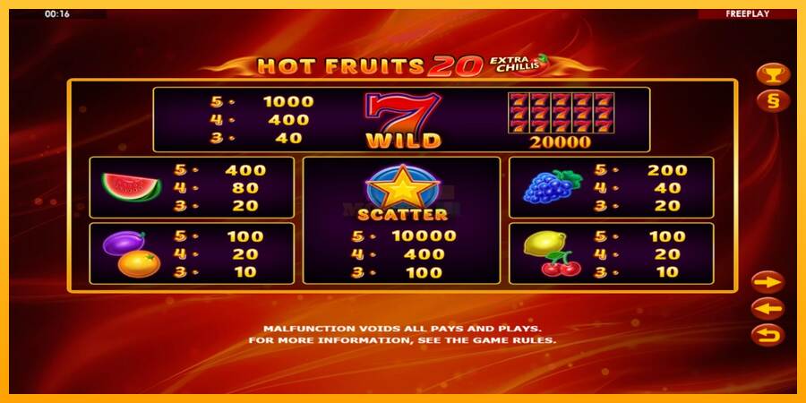 Hot Fruits 20 Extra Chillis máquina de juego por dinero, imagen 4