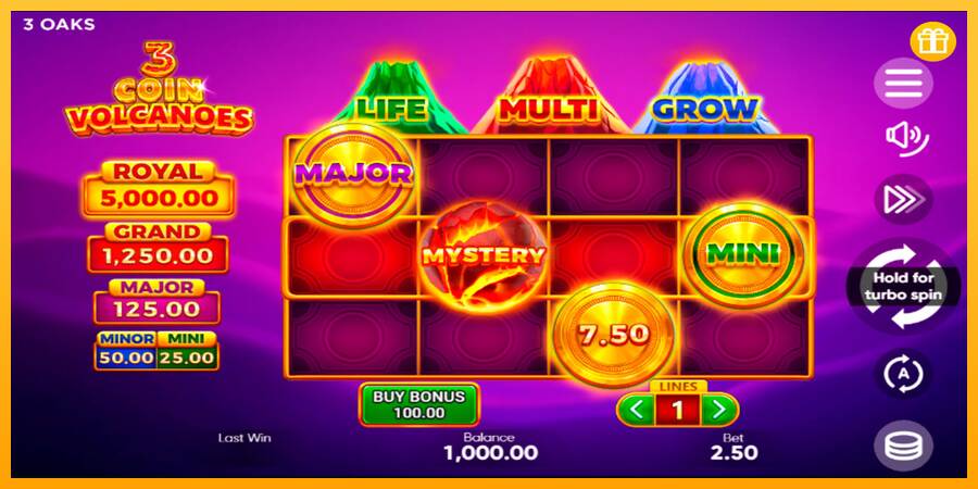 3 Coin Volcanoes máquina de juego por dinero, imagen 1