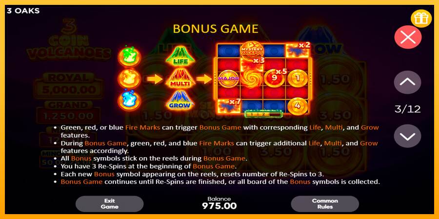 3 Coin Volcanoes máquina de juego por dinero, imagen 7