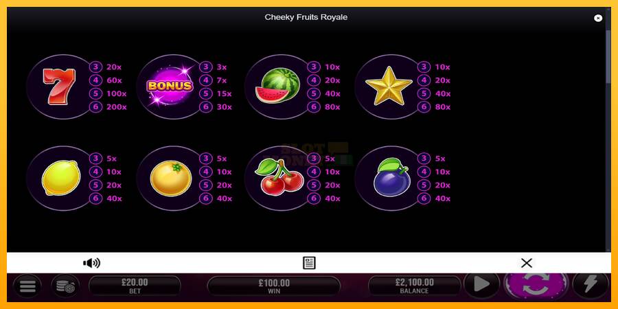 Cheeky Fruits 6 Royale máquina de juego por dinero, imagen 5