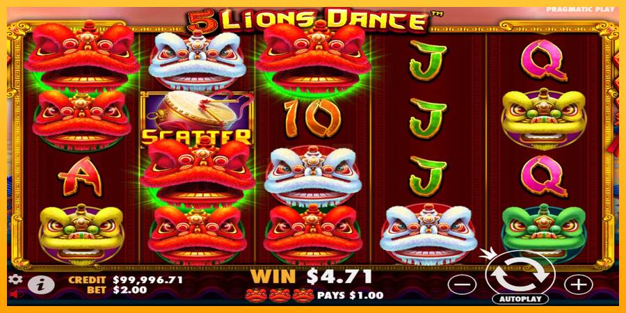 5 Lions Dance máquina de juego por dinero, imagen 3