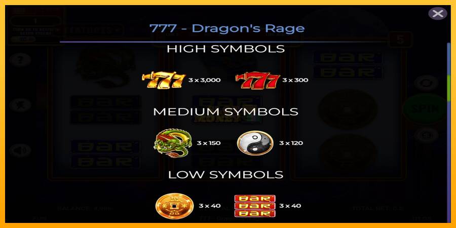 777 - Dragons Rage máquina de juego por dinero, imagen 5