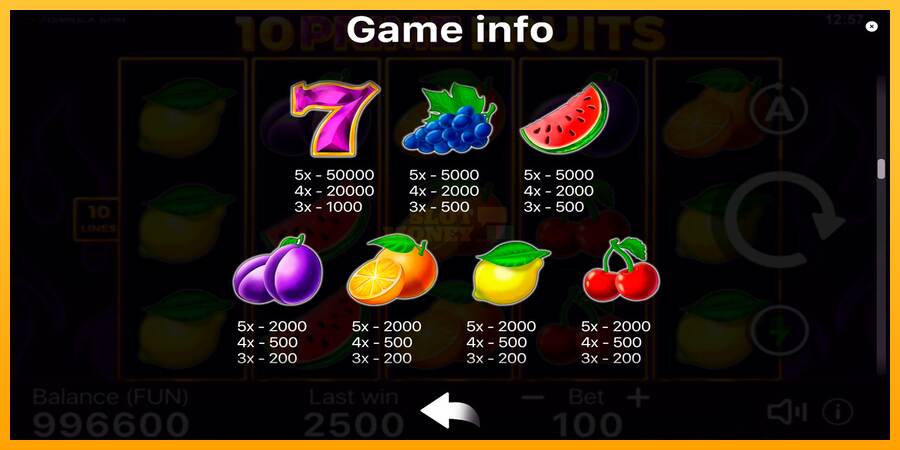 10 Prime Fruits máquina de juego por dinero, imagen 6