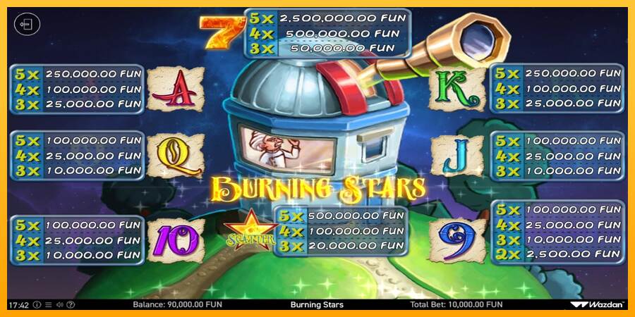 Burning Stars máquina de juego por dinero, imagen 3