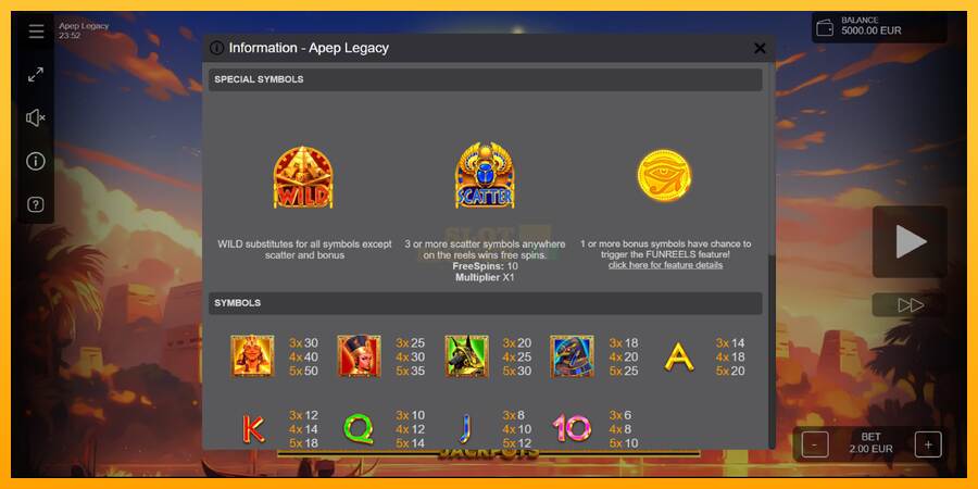 Apep Legacy máquina de juego por dinero, imagen 5