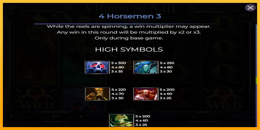 4 Horsemen III máquina de juego por dinero, imagen 7