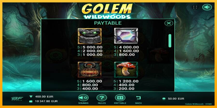 Golem Wildwoods máquina de juego por dinero, imagen 4