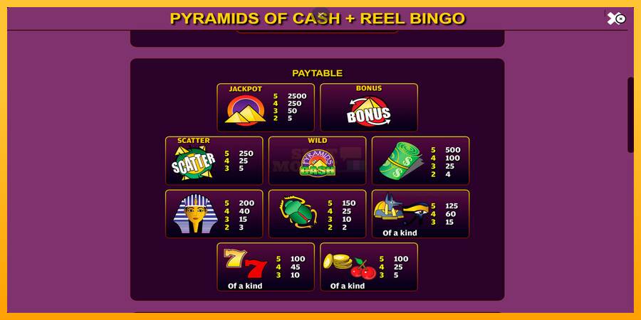 Pyramids of Cash with Reel Bingo máquina de juego por dinero, imagen 5