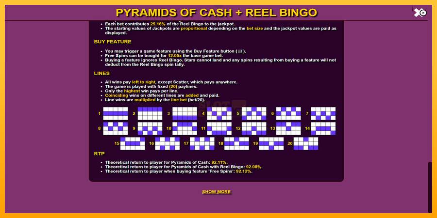 Pyramids of Cash with Reel Bingo máquina de juego por dinero, imagen 6