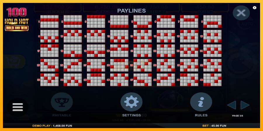 100 Hold Hot Hold and Win máquina de juego por dinero, imagen 7