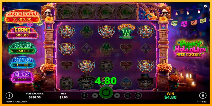 Punky HalloWin Mega Cascade máquina de juego por dinero, imagen 3