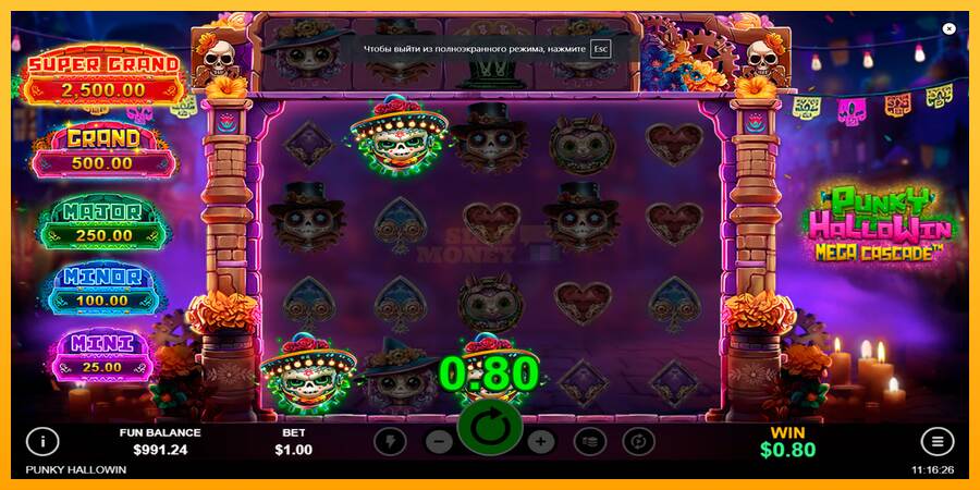 Punky HalloWin Mega Cascade máquina de juego por dinero, imagen 6