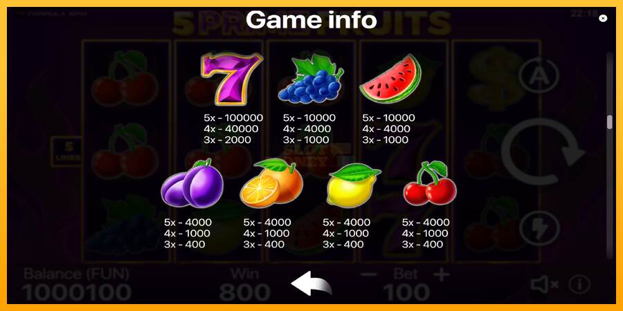 5 Prime Fruits máquina de juego por dinero, imagen 5