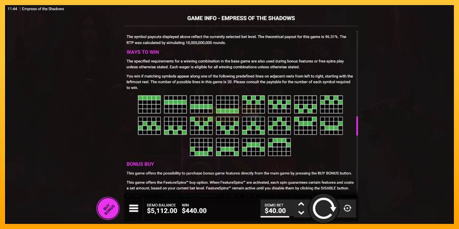 Empress of the Shadows máquina de juego por dinero, imagen 7