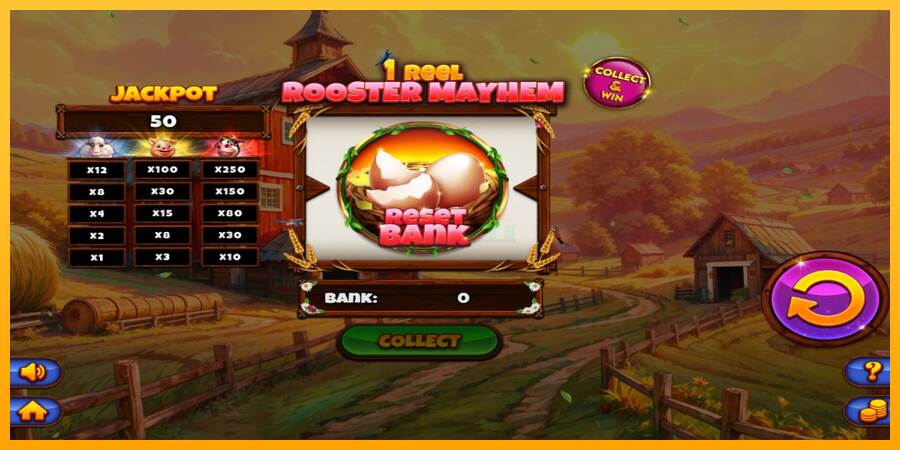 1 Reel Rooster Mayhem máquina de juego por dinero, imagen 1