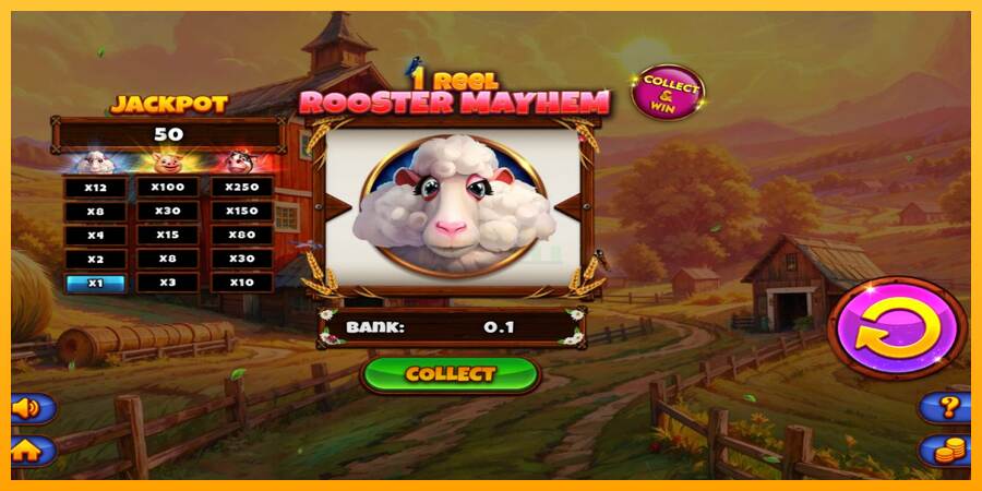 1 Reel Rooster Mayhem máquina de juego por dinero, imagen 2