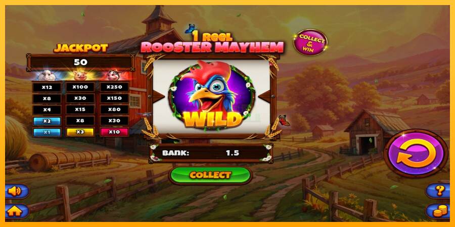 1 Reel Rooster Mayhem máquina de juego por dinero, imagen 4