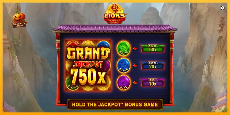 9 Lions Halloween Jackpots máquina de juego por dinero, imagen 1