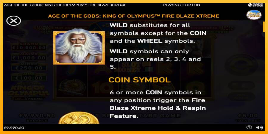 Age of the Gods: King of Olympus Fire Blaze Xtreme máquina de juego por dinero, imagen 4