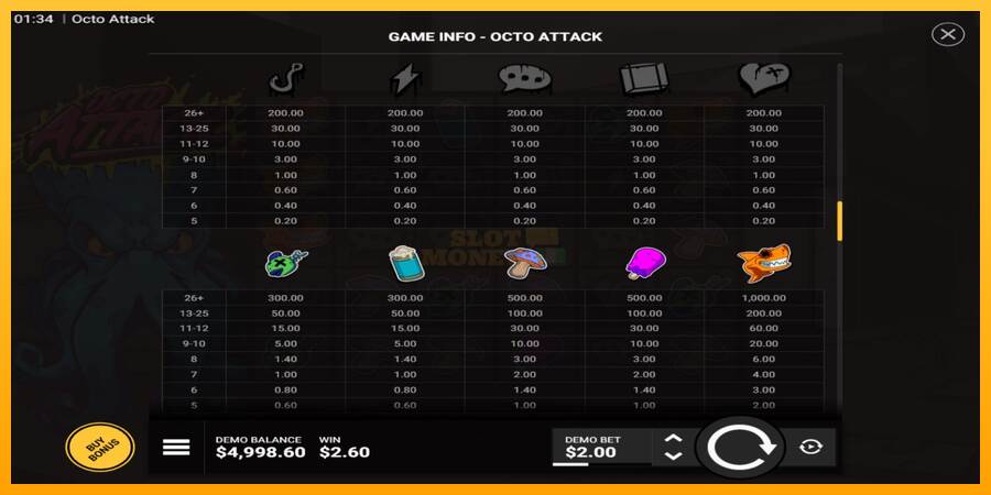 Octo Attack máquina de juego por dinero, imagen 6