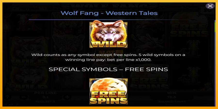 Wolf Fang - Western Tales máquina de juego por dinero, imagen 4