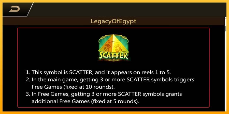 Legacy of Egypt máquina de juego por dinero, imagen 4