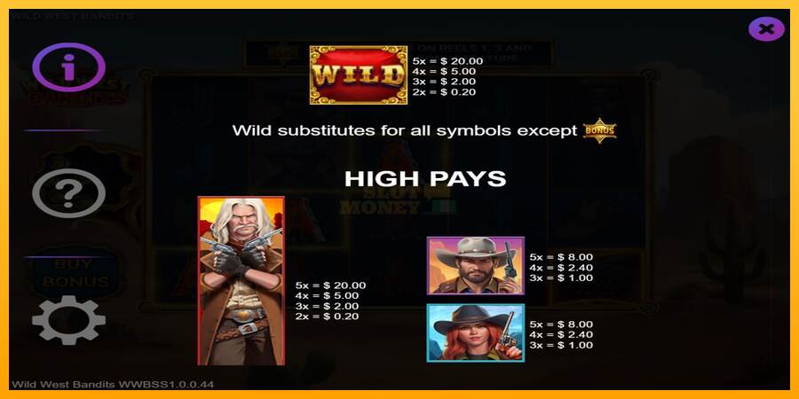 Wild West Bandits máquina de juego por dinero, imagen 4