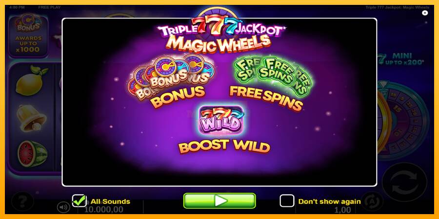 Triple 777 Jackpot Magic Wheels máquina de juego por dinero, imagen 1