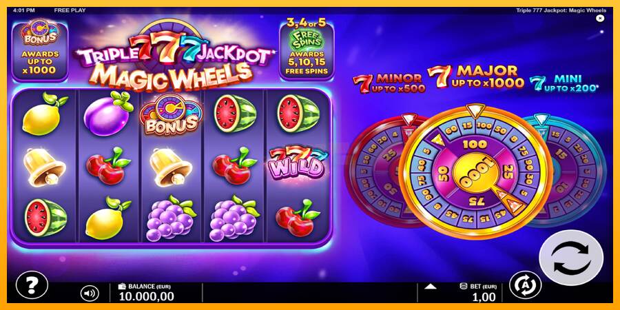 Triple 777 Jackpot Magic Wheels máquina de juego por dinero, imagen 2