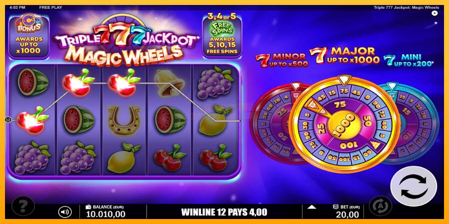 Triple 777 Jackpot Magic Wheels máquina de juego por dinero, imagen 4