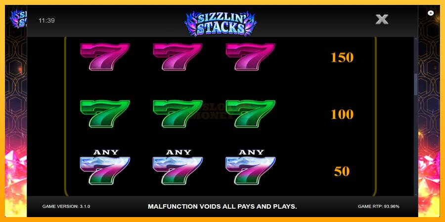 Sizzlin Stacks máquina de juego por dinero, imagen 6