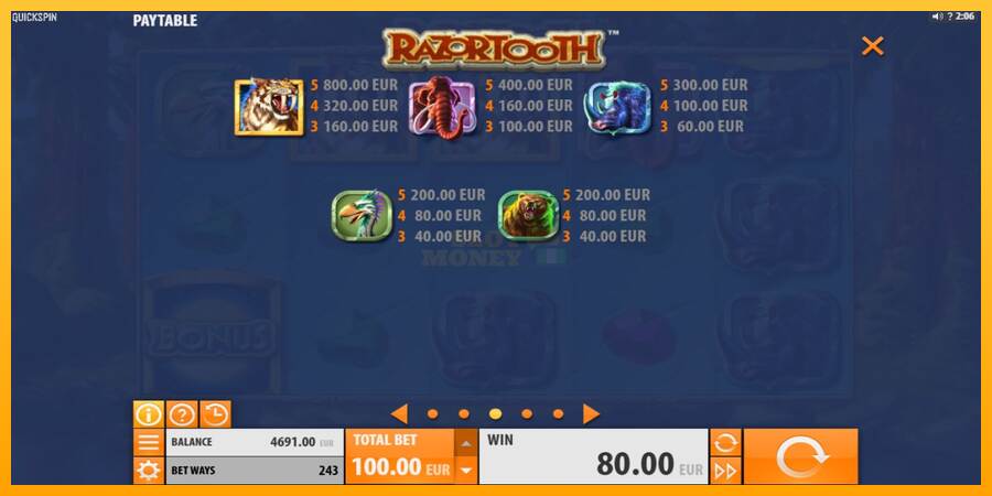 Razortooth máquina de juego por dinero, imagen 6