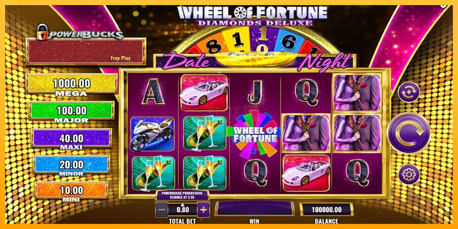 PowerBucks Wheel of Fortune Diamonds Deluxe Date Night máquina de juego por dinero, imagen 2