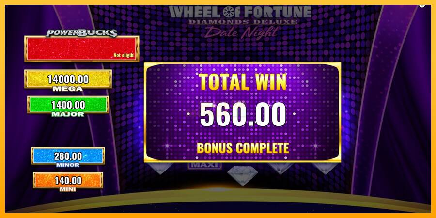 PowerBucks Wheel of Fortune Diamonds Deluxe Date Night máquina de juego por dinero, imagen 5