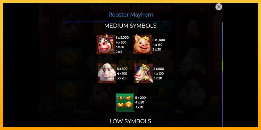 Rooster Mayhem máquina de juego por dinero, imagen 6