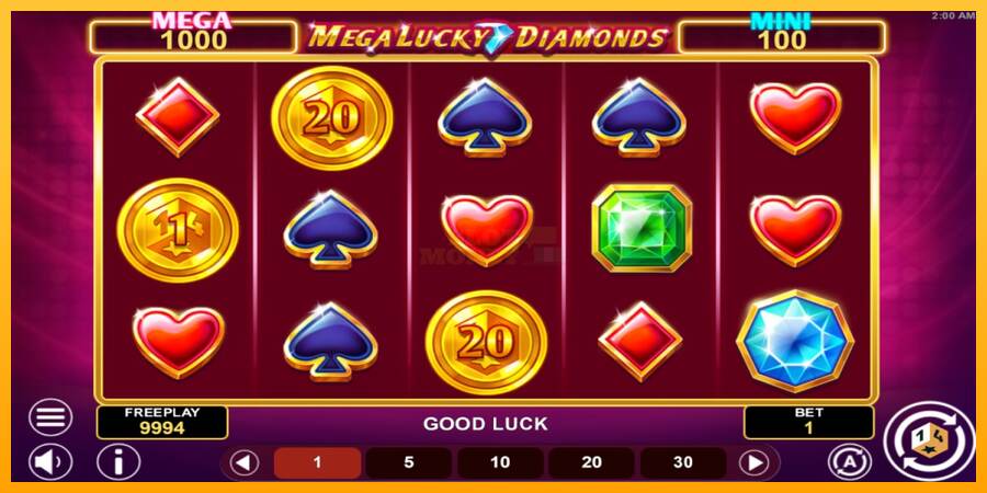 Mega Lucky Diamonds Hold & Win máquina de juego por dinero, imagen 2