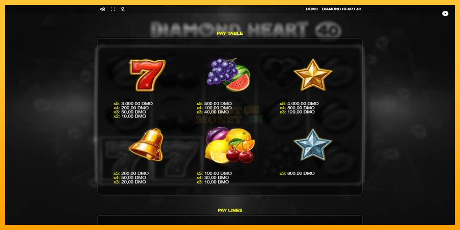 Diamond Heart 40 máquina de juego por dinero, imagen 5