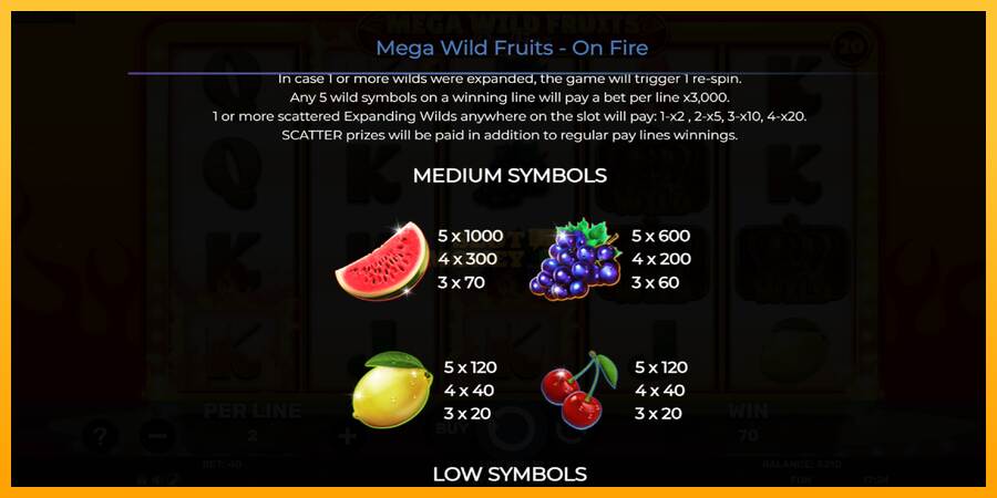 Mega Wild Fruits - On Fire máquina de juego por dinero, imagen 6