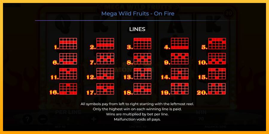 Mega Wild Fruits - On Fire máquina de juego por dinero, imagen 7