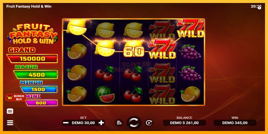 Fruit Fantasy Hold & Win máquina de juego por dinero, imagen 4